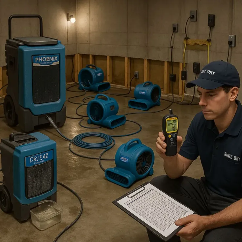 Structural Drying and Dehumidification process in Otter Tail County, MN